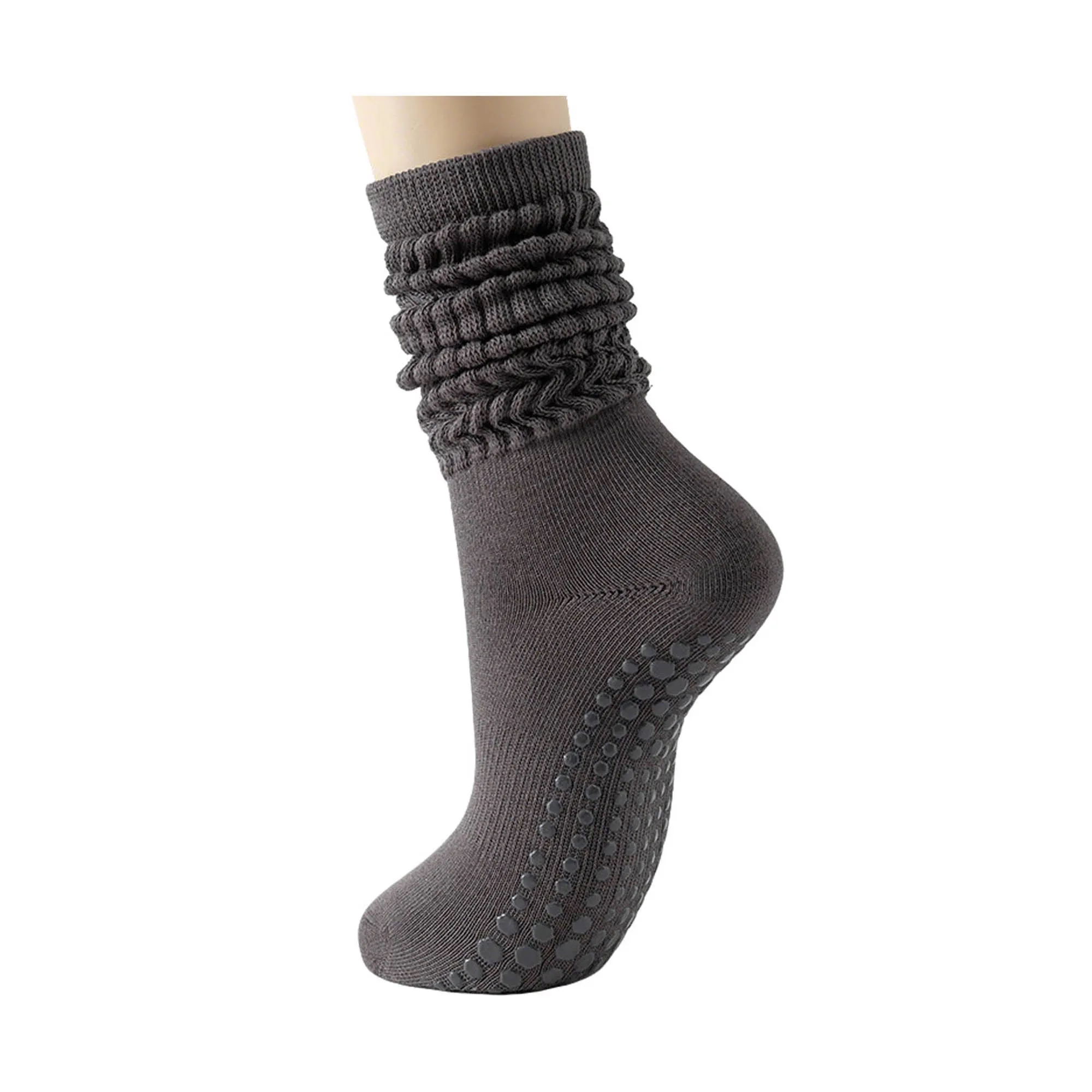 Pilates Yoga Slouch Socks With Grip 2