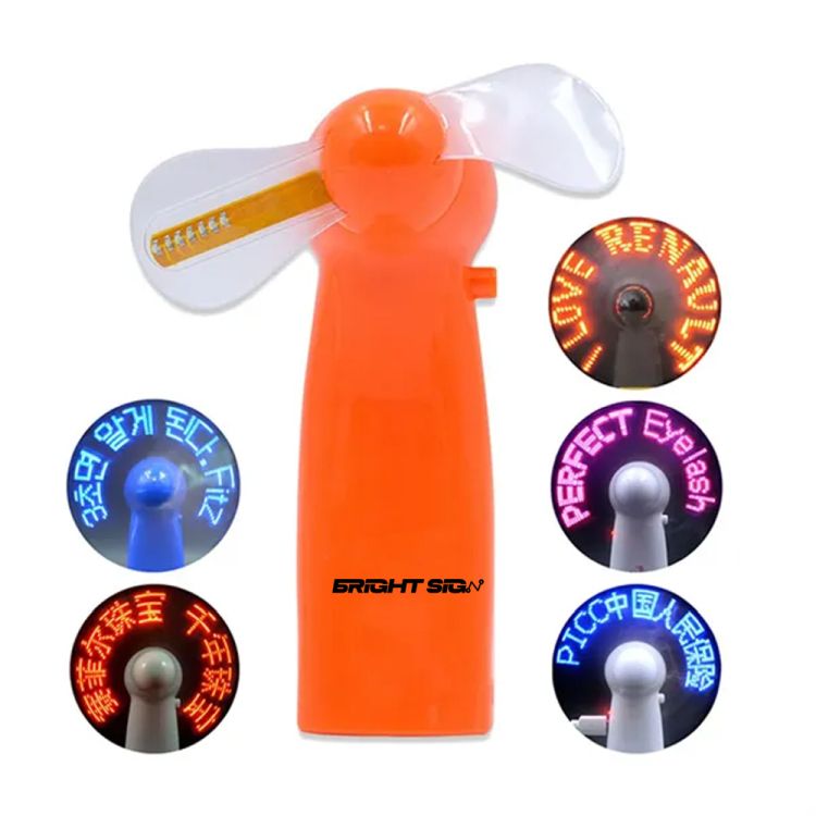 Custom LED Light Flashing Text Fan 4