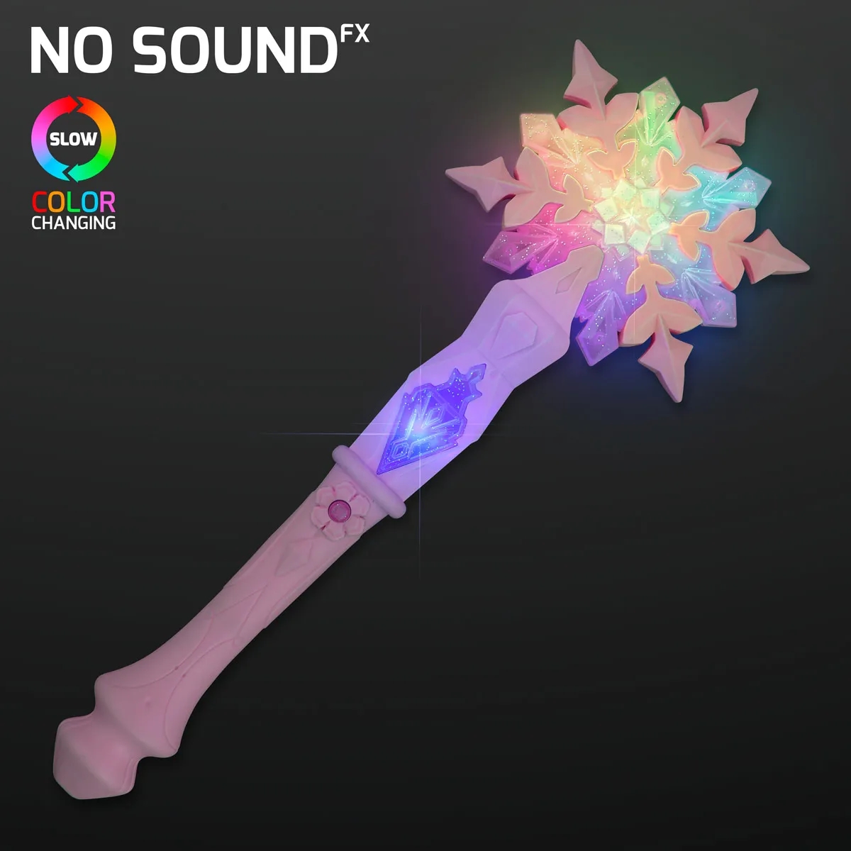 LED Snowflake Wands, No Sound, Slow Color Change 2