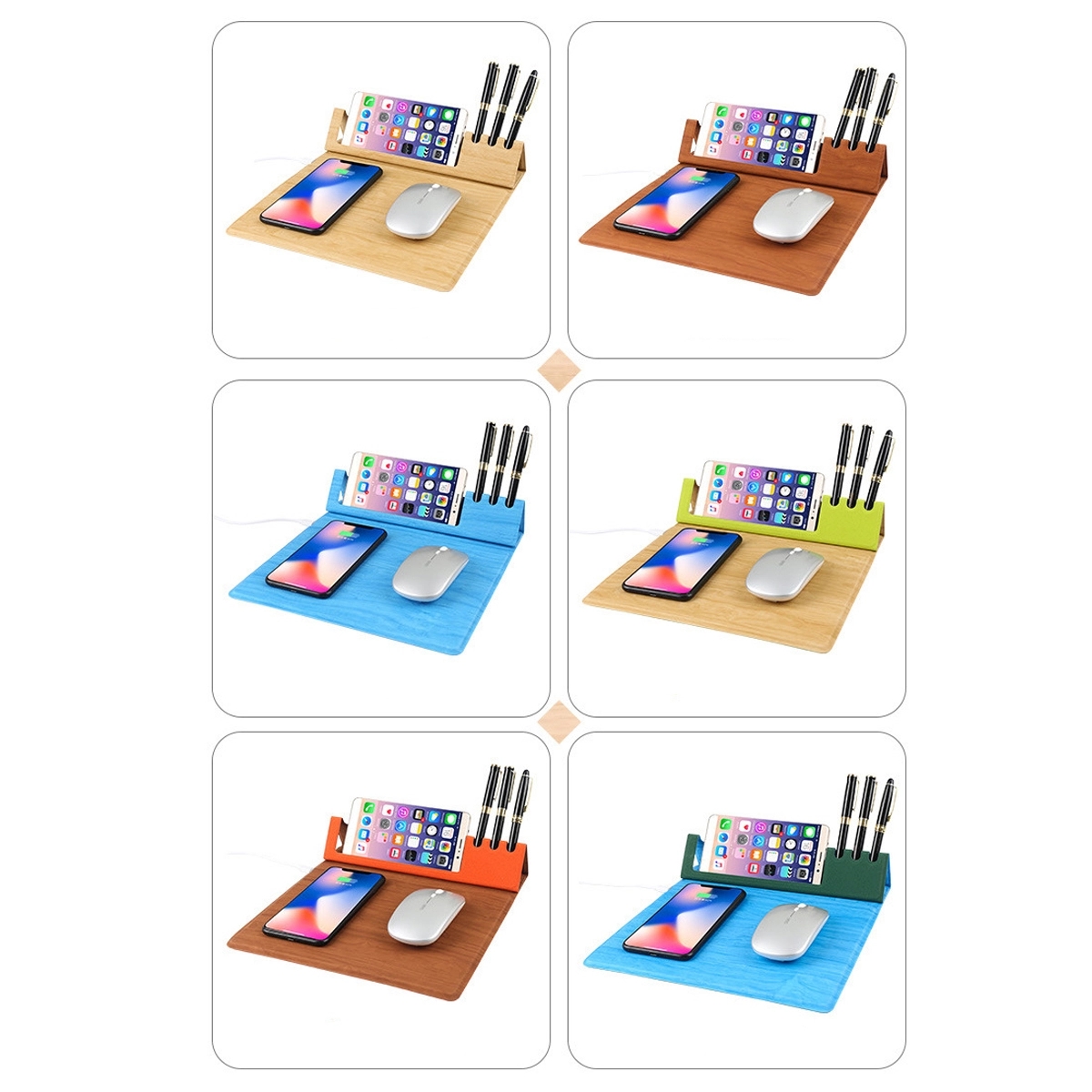Wireless Charging Mouse Pad Charger With Pen Container 5