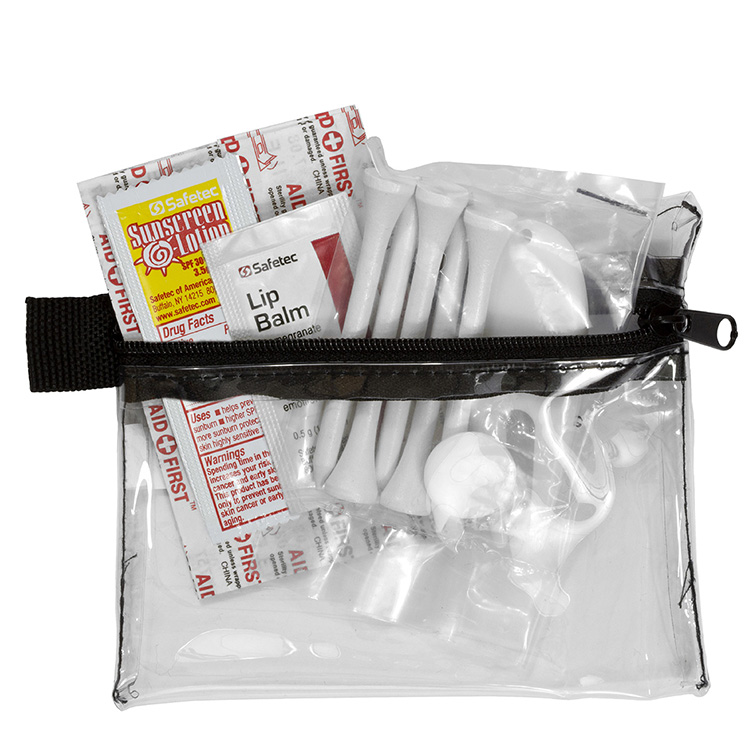 "DEL MONTE" 14 Piece Golf Kit Components inserted into Zipper Pack 18