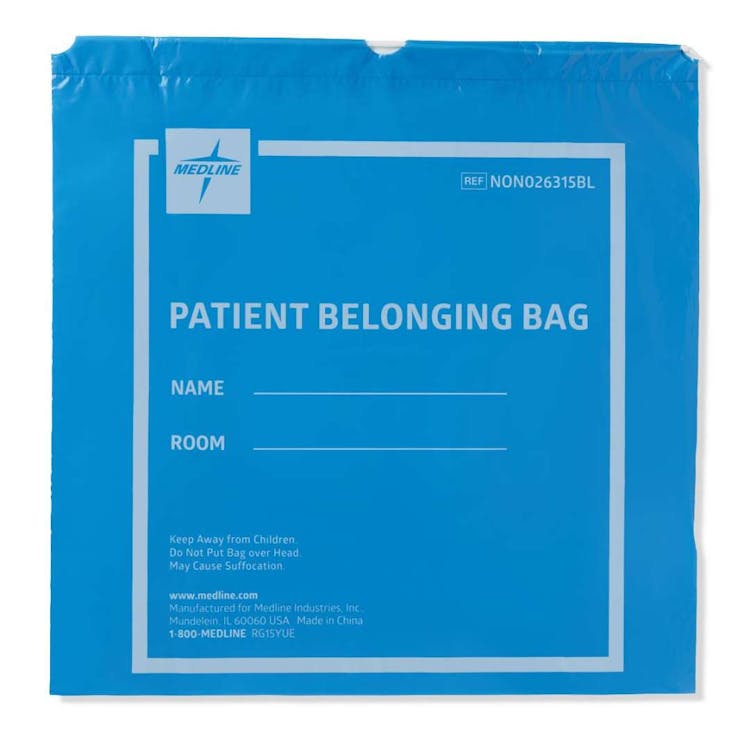 Drawstring Patient Belonging Bags 20" x 20" - Blue 2