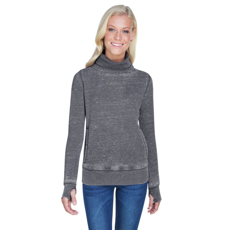 J America Ladies' Zen Fleece Cowl Neck 3