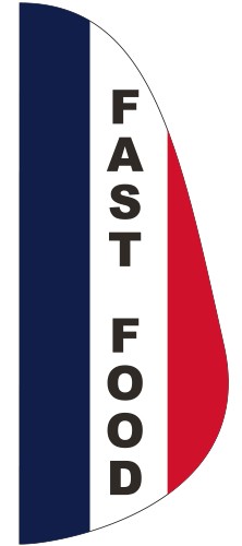 "FAST FOOD" 3' x 8' Message Feather Flag 1
