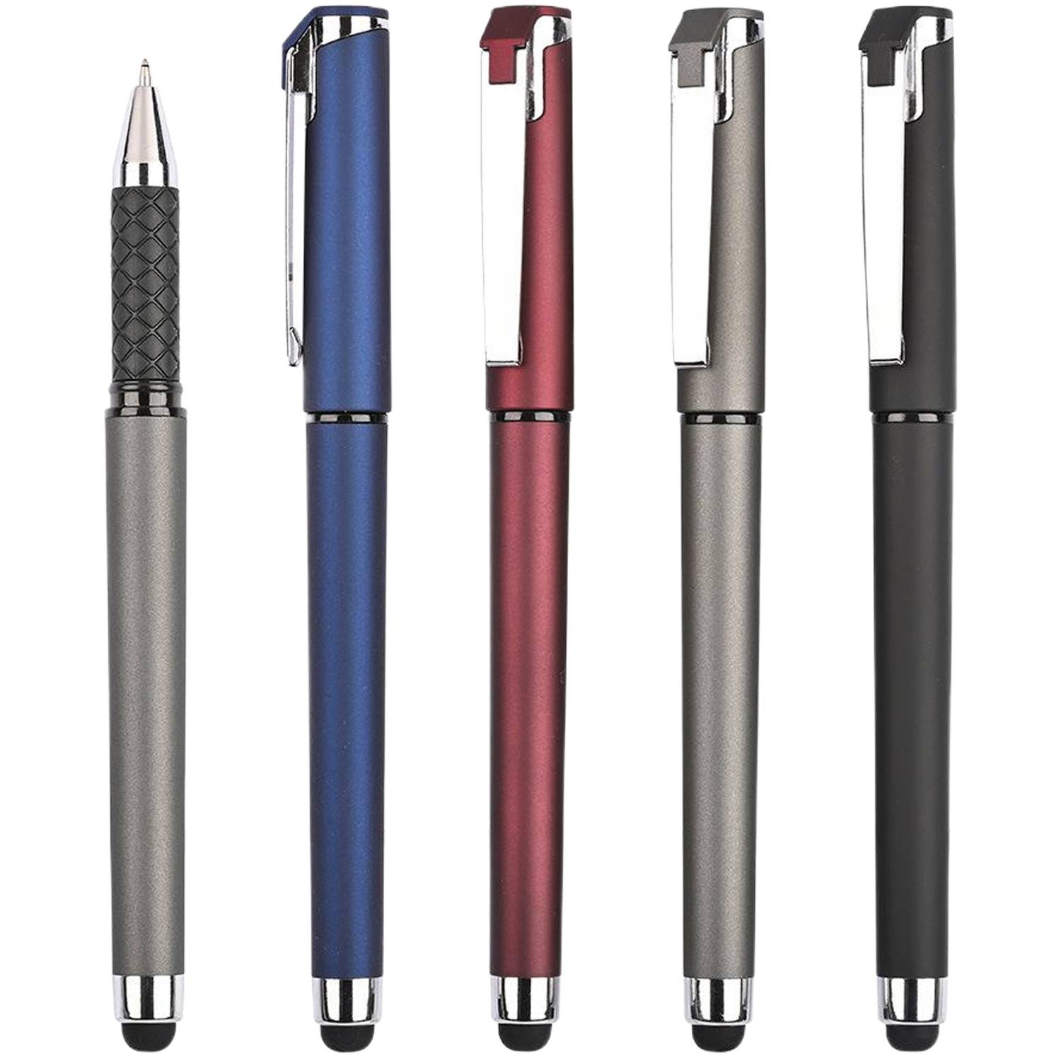 2 in 1 Cap Action Business Ballpoint Pen w/ Stylus Tip 5