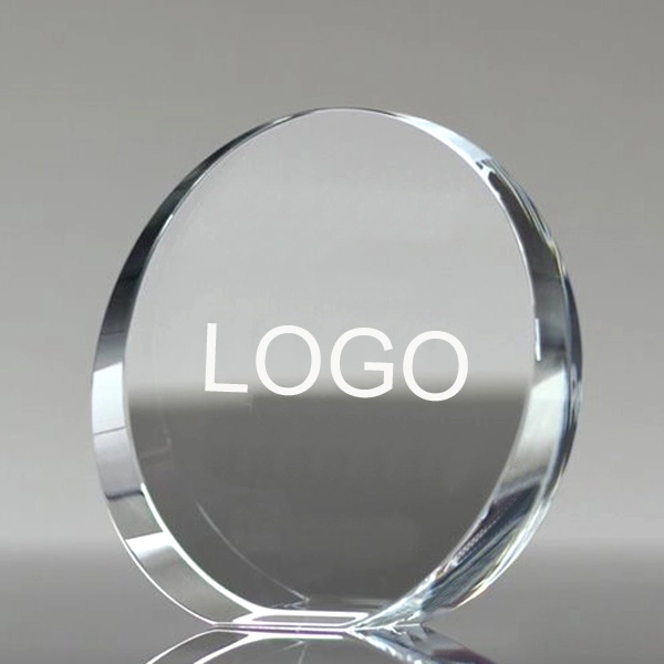 Crystal Round Stand Up Paperweight 3