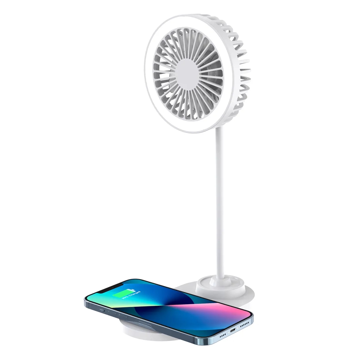 Portable Foldable LED Desk Fan with Wireless Charging Base 5