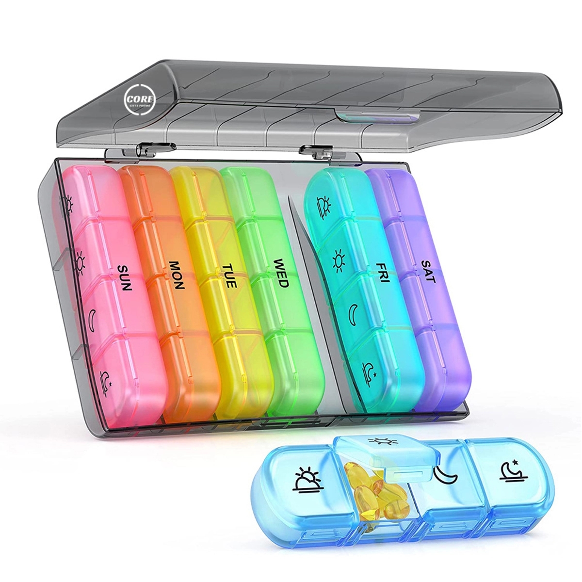 Weekly Pill Organizer 4 Times a Day for Fish Oils Vitamin 1