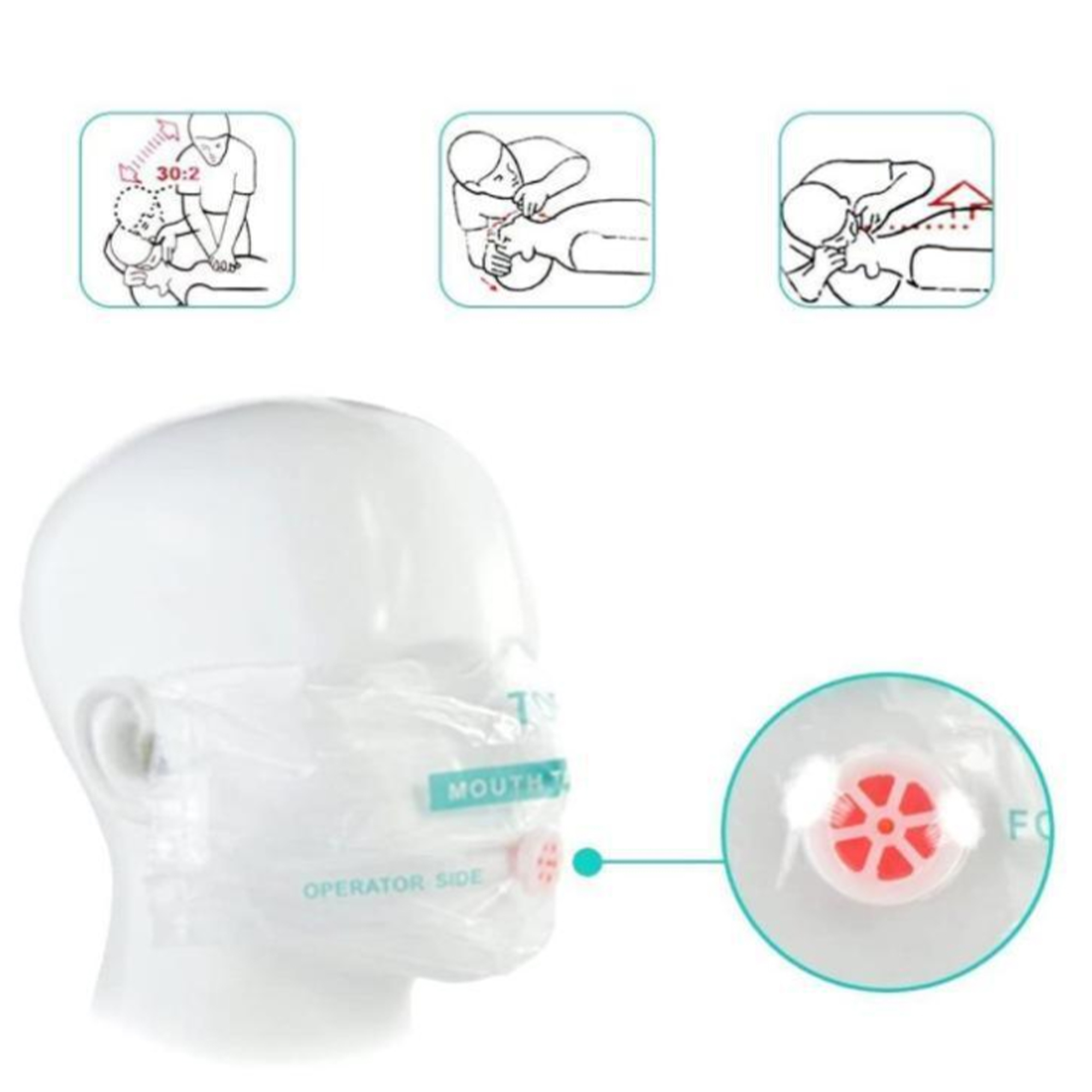 Custom CPR Face Shield Mask W/ Pouch Keychain 3