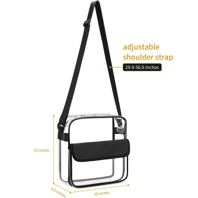 Clear PVC Stadium Crossbody Zipper Bag 3
