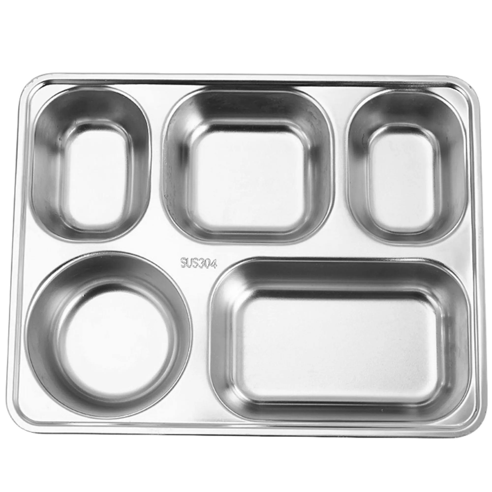 304 Stainless Steel Square Multi-compartment Meal Tray 3
