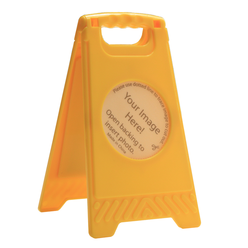 Classic Desktop Mirror + Picture Frame Warning Sign (Yellow) 7