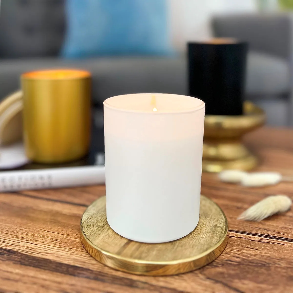 Candle Glass Jars with Bamboo Lids 3