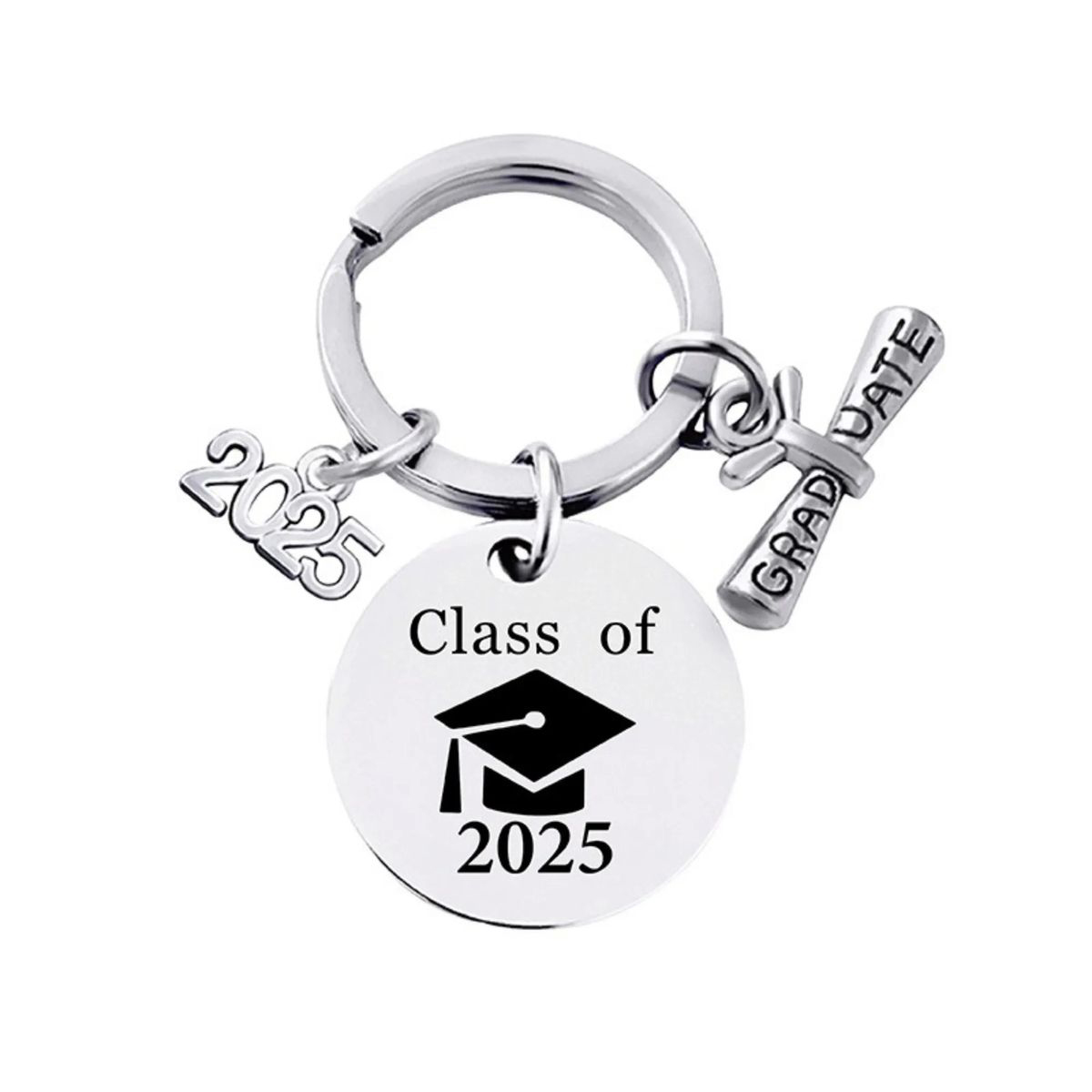 Stainless Polished Graduation Ceremony Keychain 10