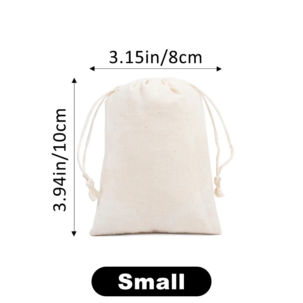 Organic Muslin Cotton Drawstring Bag 4