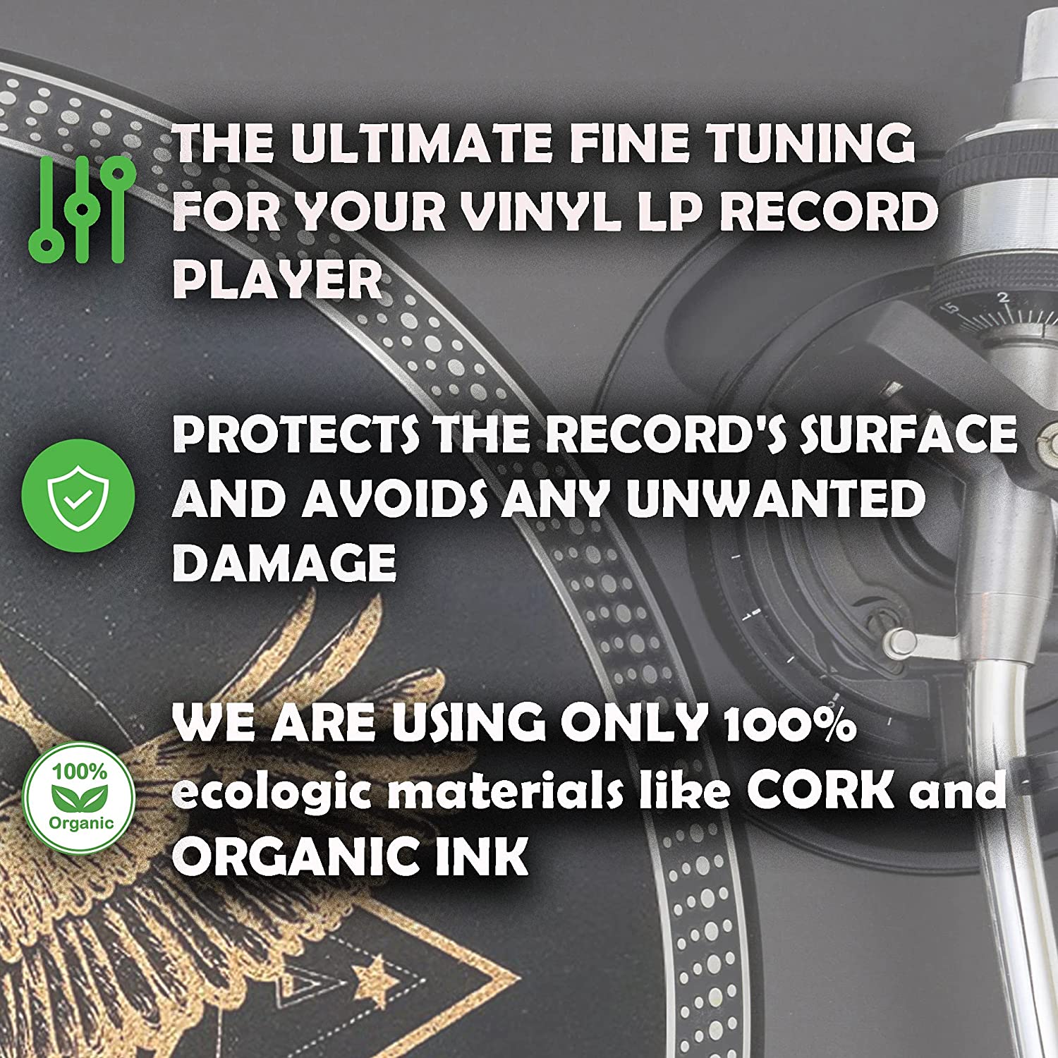12 inch Anti-Slip Turntable Home/Studio Slipmats for LP Vinyl Record Players 1