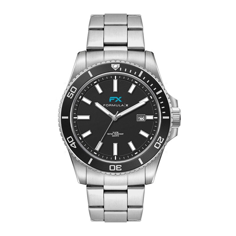 WC5264 42.5MM STEEL SILVER CASE, 3 HAND MVMT, BLACK DIAL, DTE DISPLAY, BK ROTATING BEZEL, SILVER BRACELET,