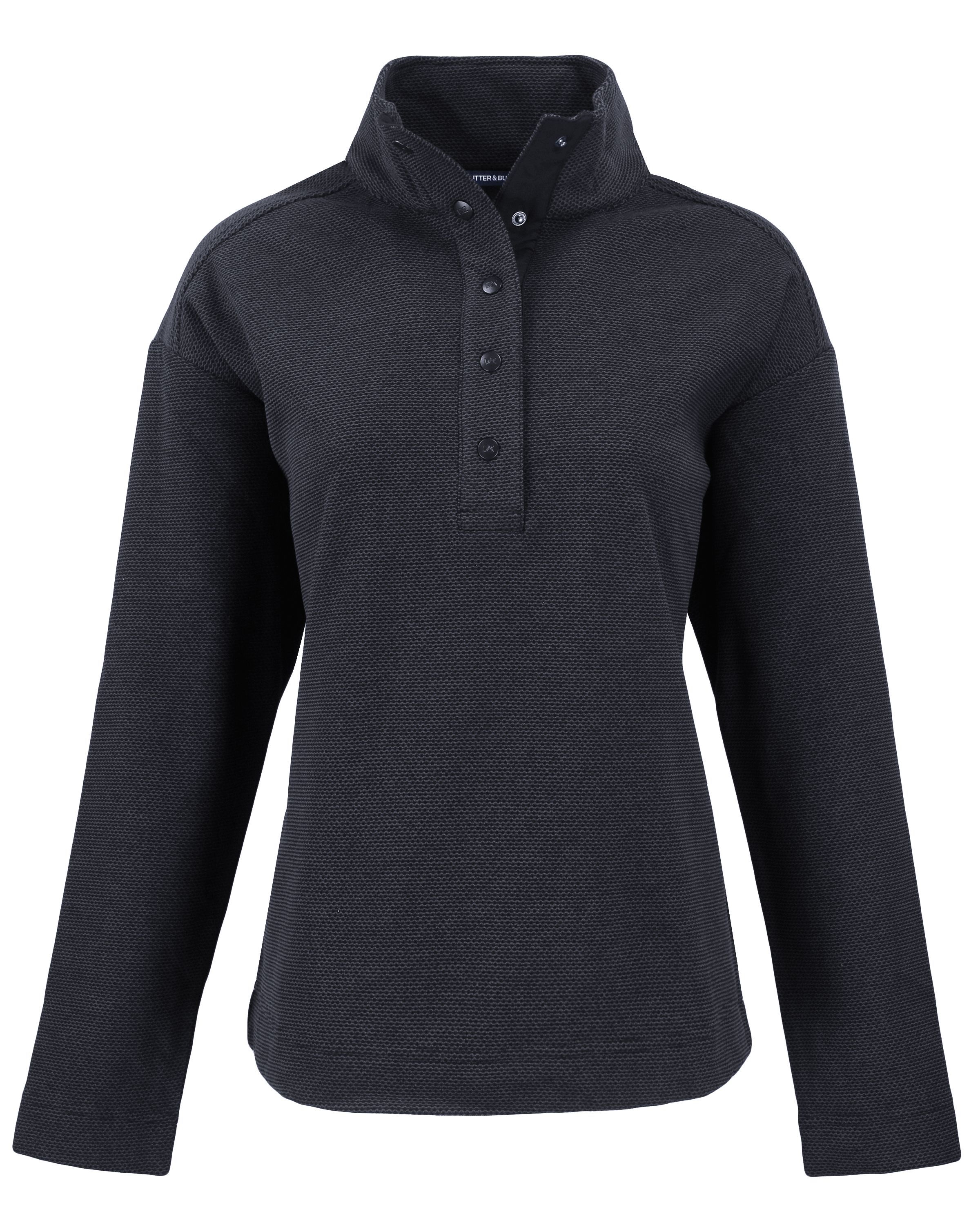 Hunts Point Eco Textured Fleece Recycled Womens Snap Pullover