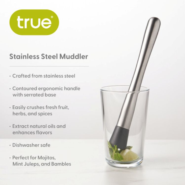 True® Stainless Steel Muddler 3