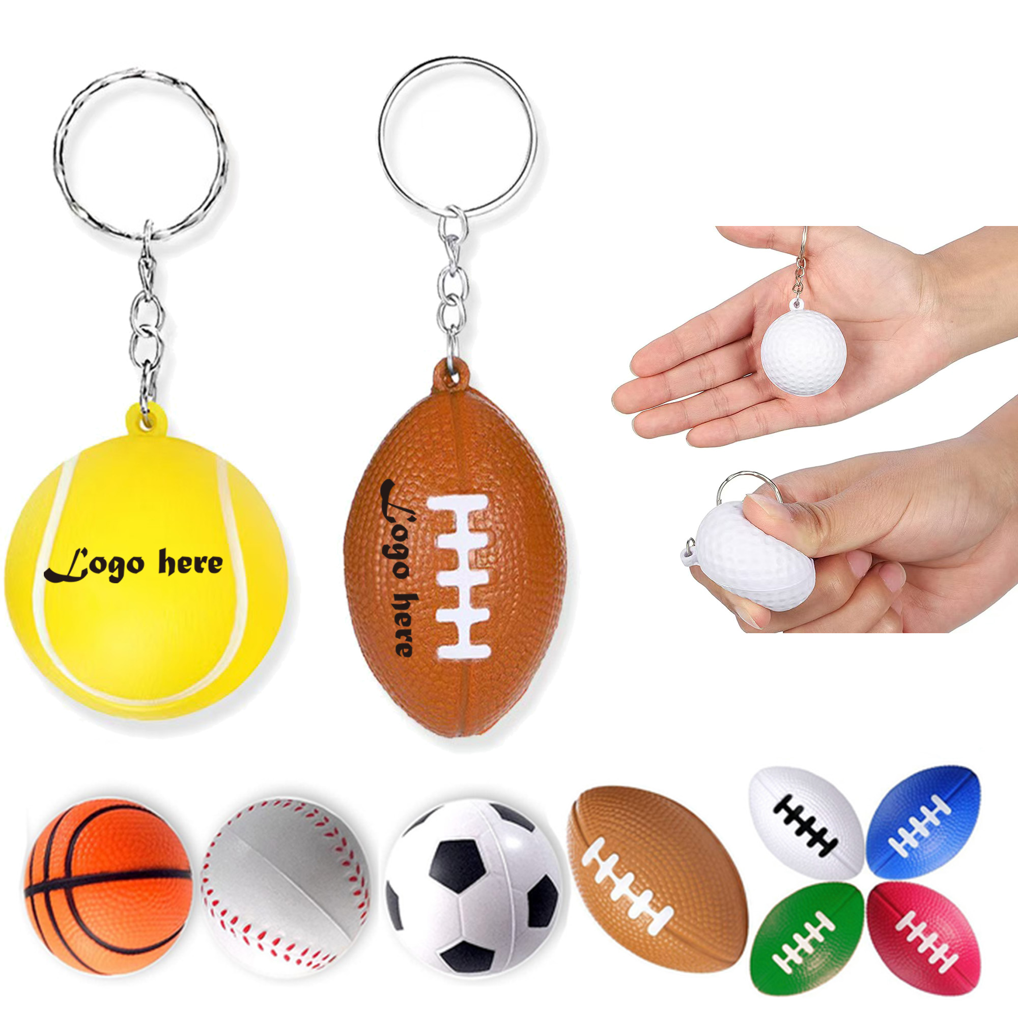 Bulk Mini Stress Balls Keychain 2