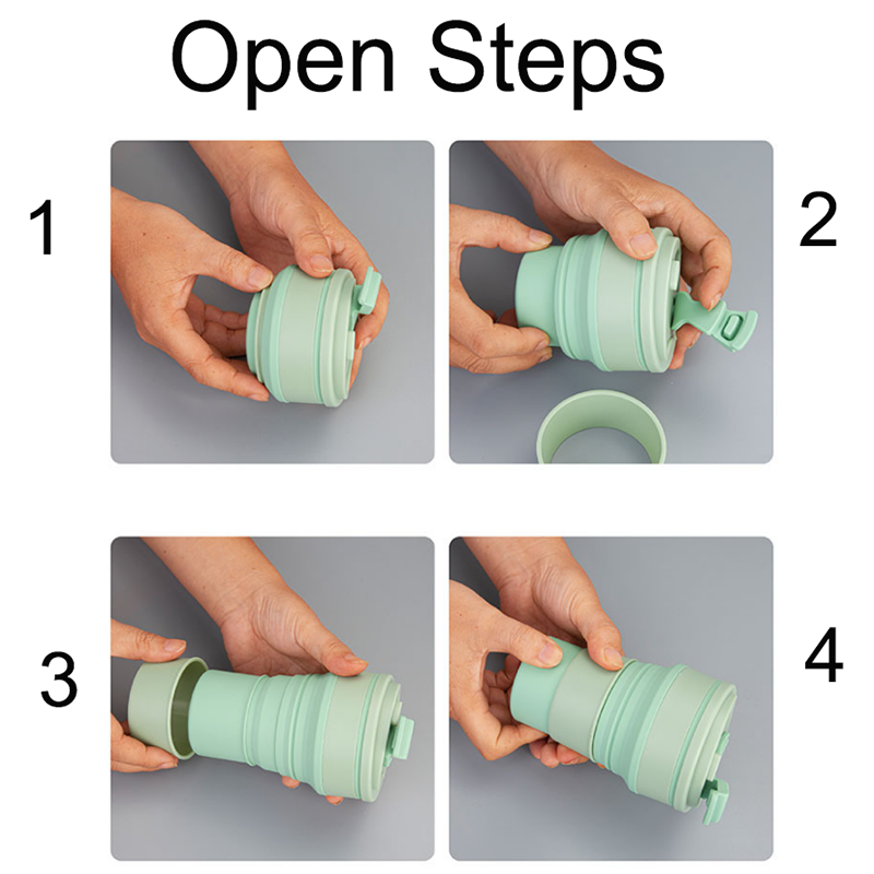 500ML Silicone Collapsible Cup Foldable Mug Portable Camping Cup 16