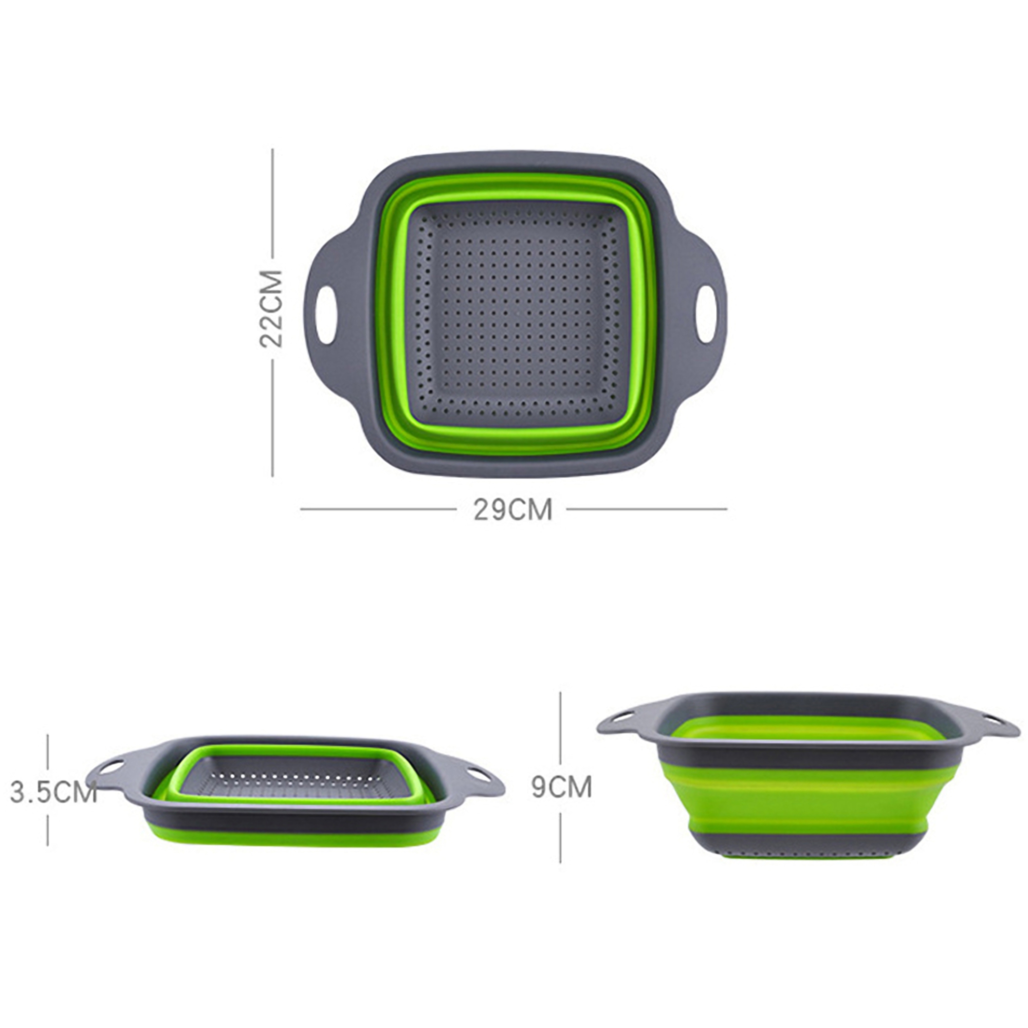 Large Square Collapsible Silicone Strainer 3