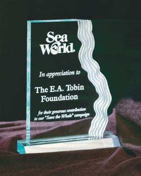 6-1/2" x 9-5/8" Jade Waterfall Edge Acrylic Award