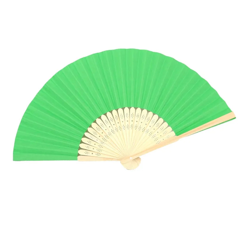 Full Color Folding Paper Fan With Bamboo Handle 3