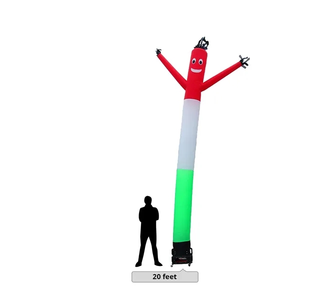 Red White Green Inflatable Tube Man - 20ft with Blower. 4