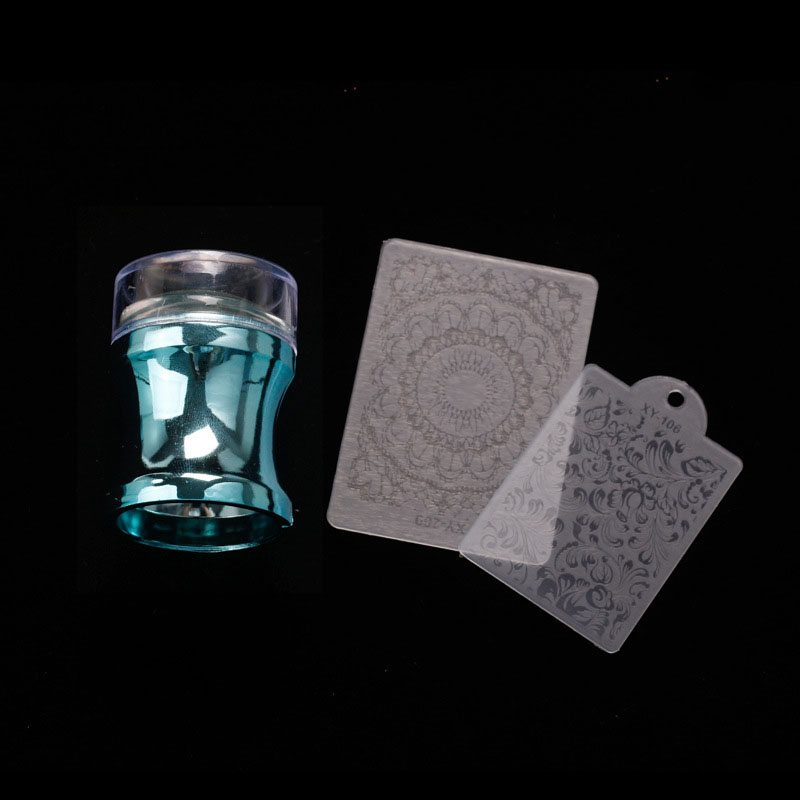 Nail Stamper w/ Silicone Heads DIY Manicure Print Tool Art Accessories 5