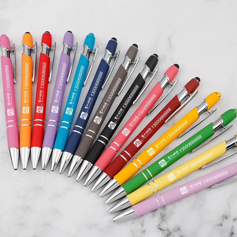 Soft Touch Ballpoint Metal Pen with Stylus Tip 5