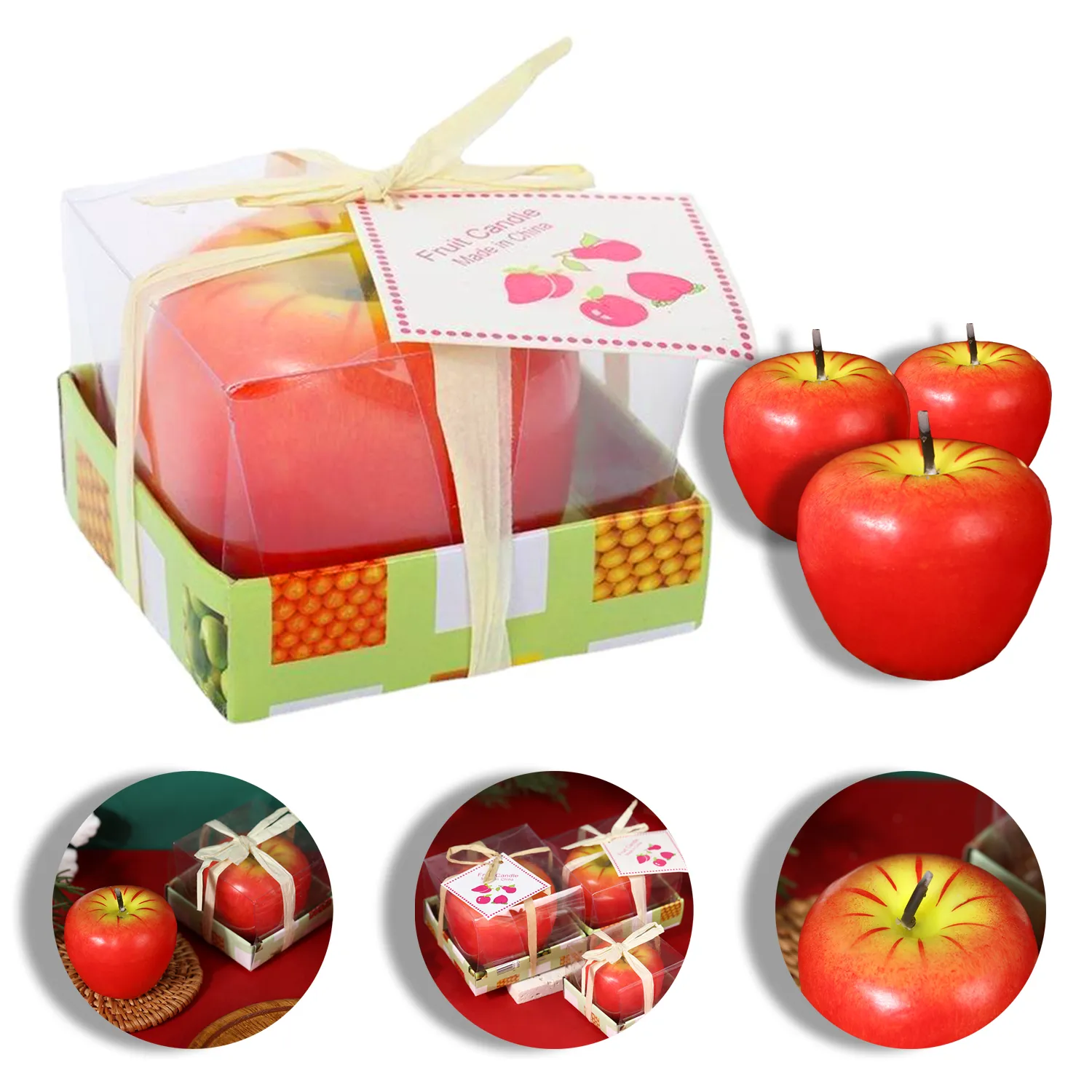 Apple Shaped Christmas Candle Gift 3