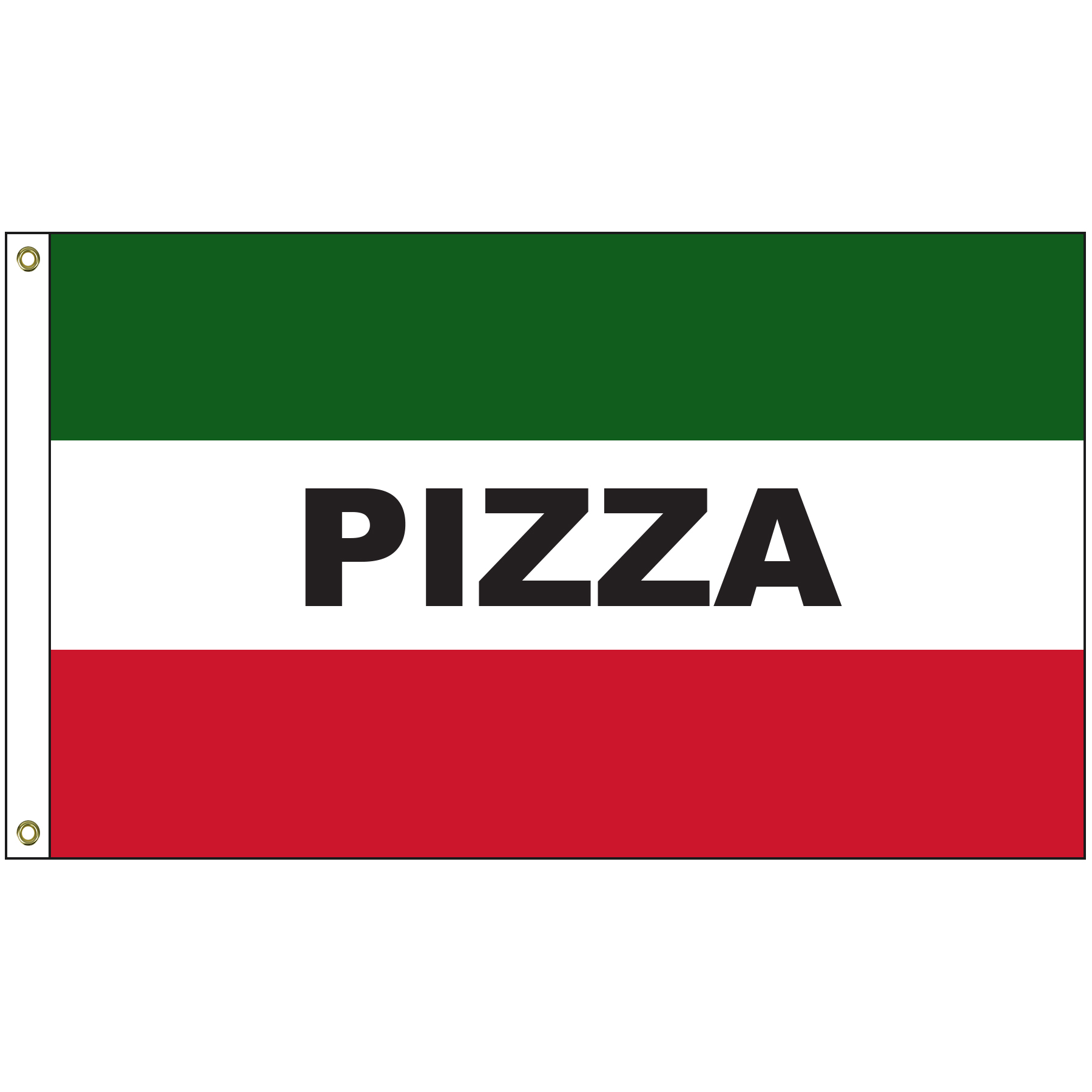 Pizza 3' x 5' Message Flag with Heading and Grommets 2