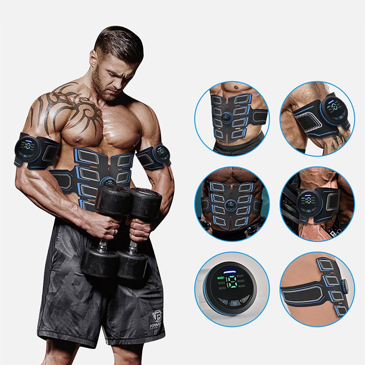 Smart Power-Off Rechargeable Abs Fitness Belt 2