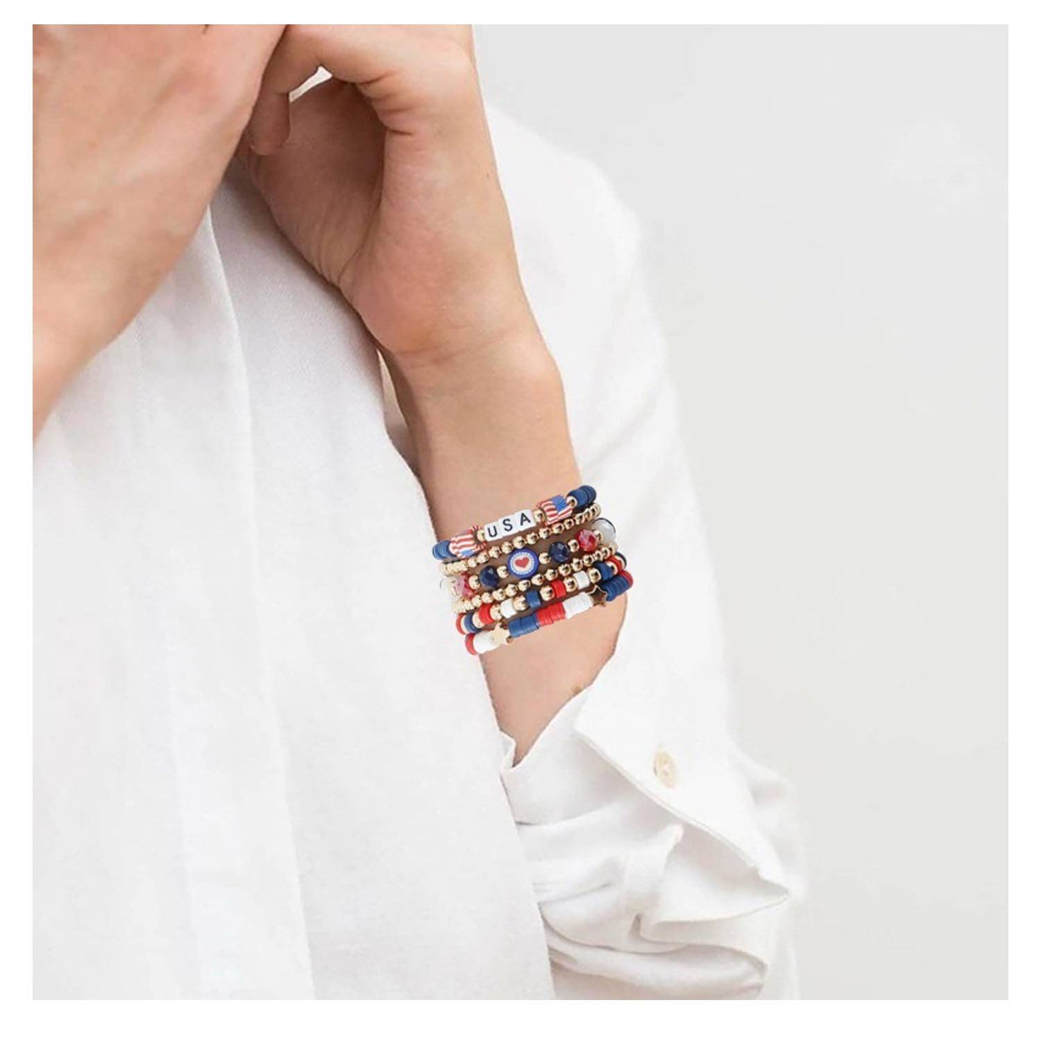 Surfer Heishi Bracelets Set for Women 4