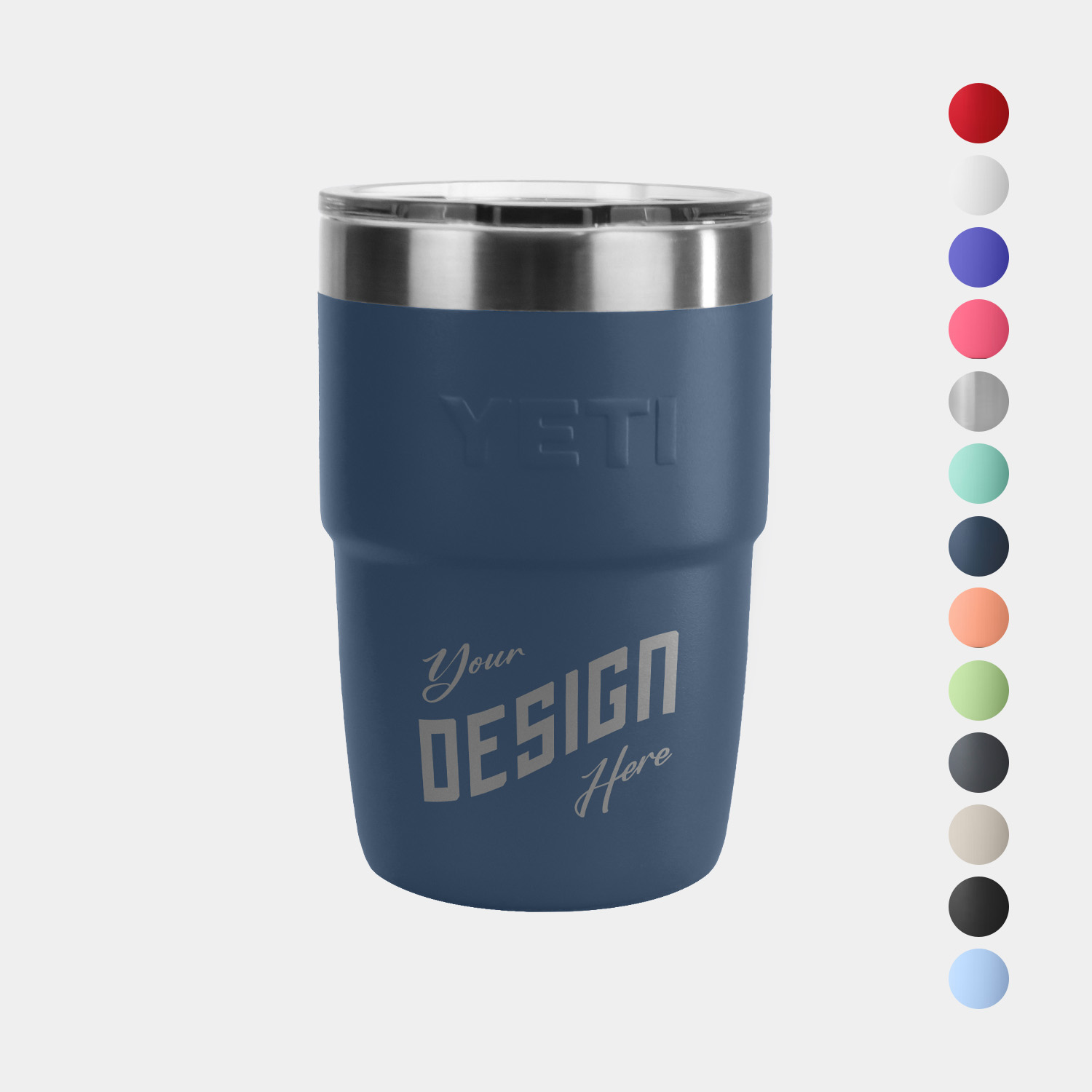 8 Oz YETI® Rambler Stainless Steel Insulated Stackable Cup w/ Lid 1