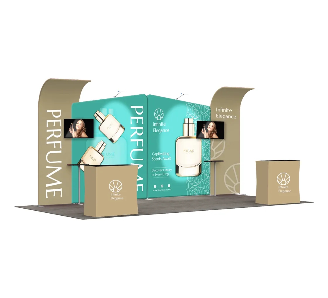 20ft Inline Trade Show Booth - Curved Backwall 7