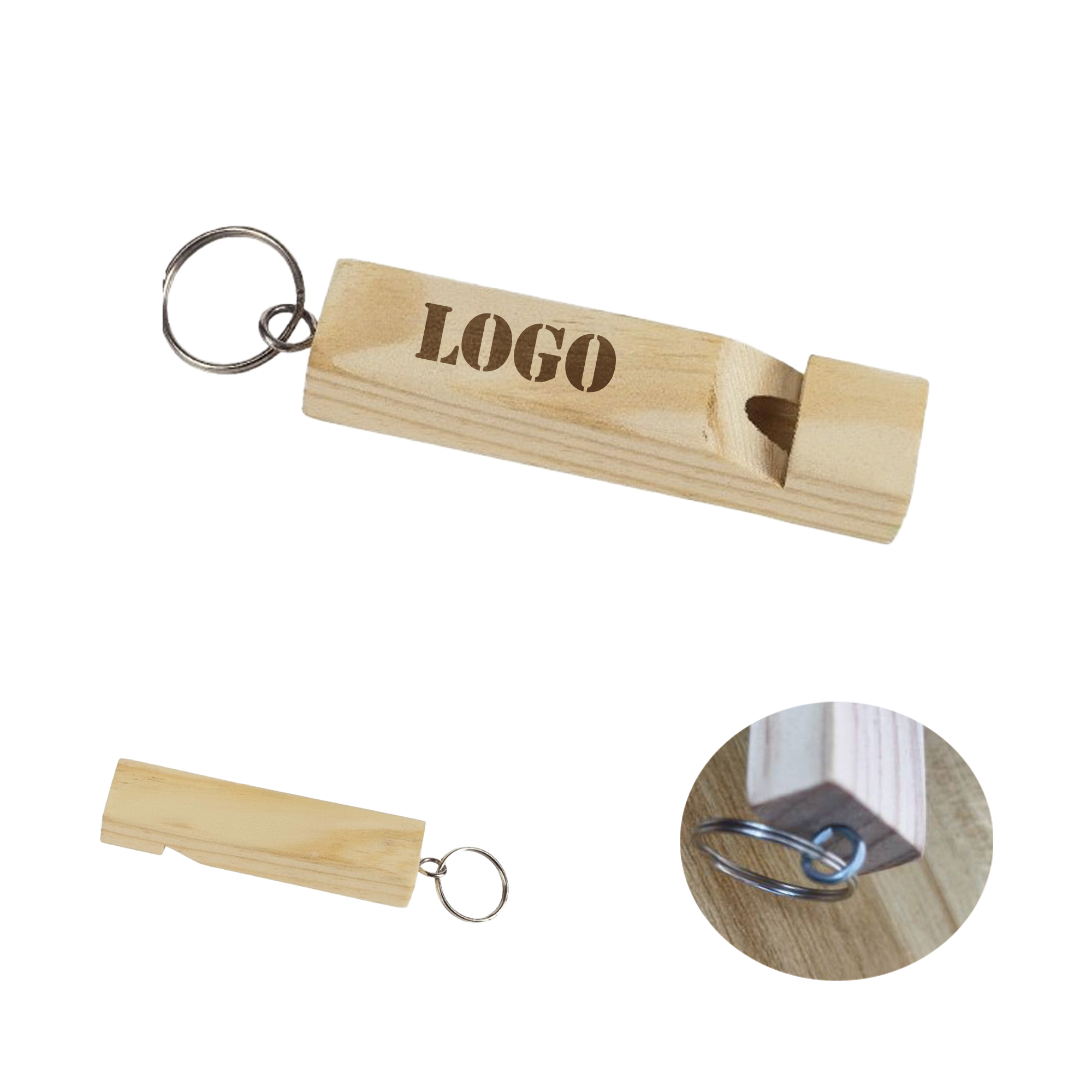 Wooden Train Whistle Key Chain 1