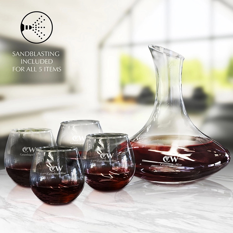 5 Pc Wine Decanter Set, custom bottle opener with logo imprint 2