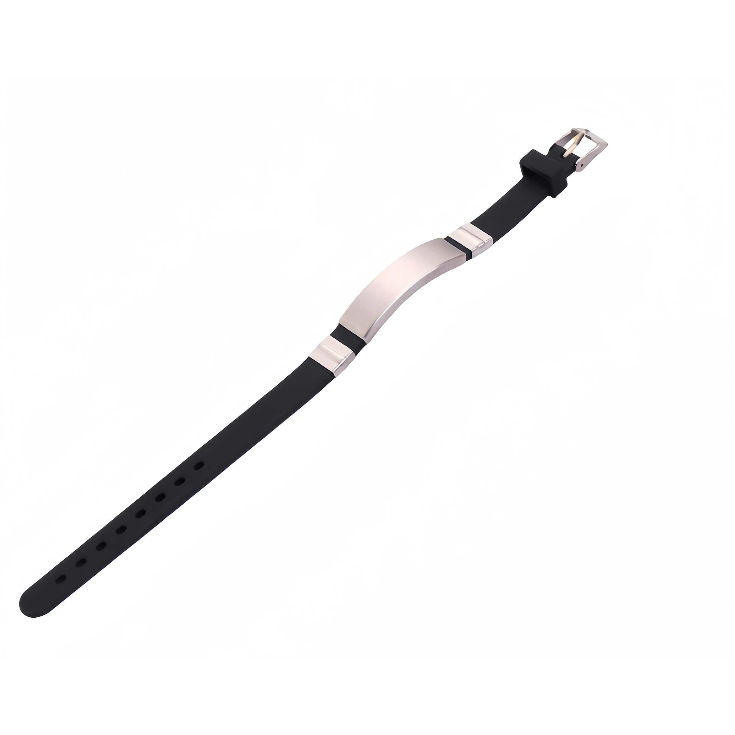 Silicone Stylish And Metal Id Bracelet 1