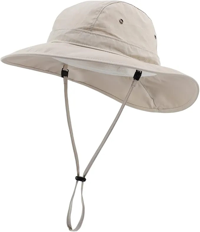 Wide Brim Sun Protection Bucket Hat w/ Adjustable Chin Strap 2