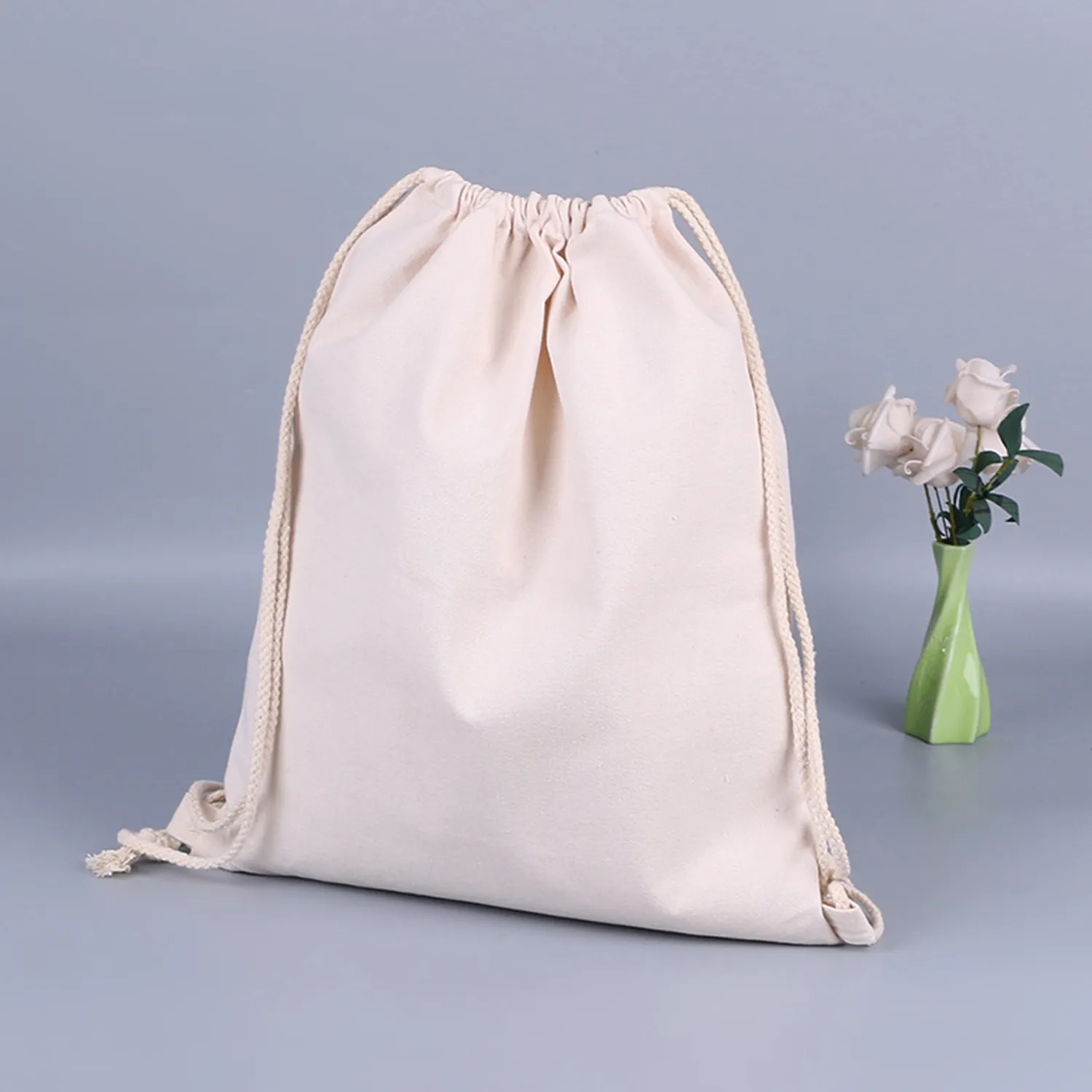 Cotton Linen Drawstring Canvas Bag 4