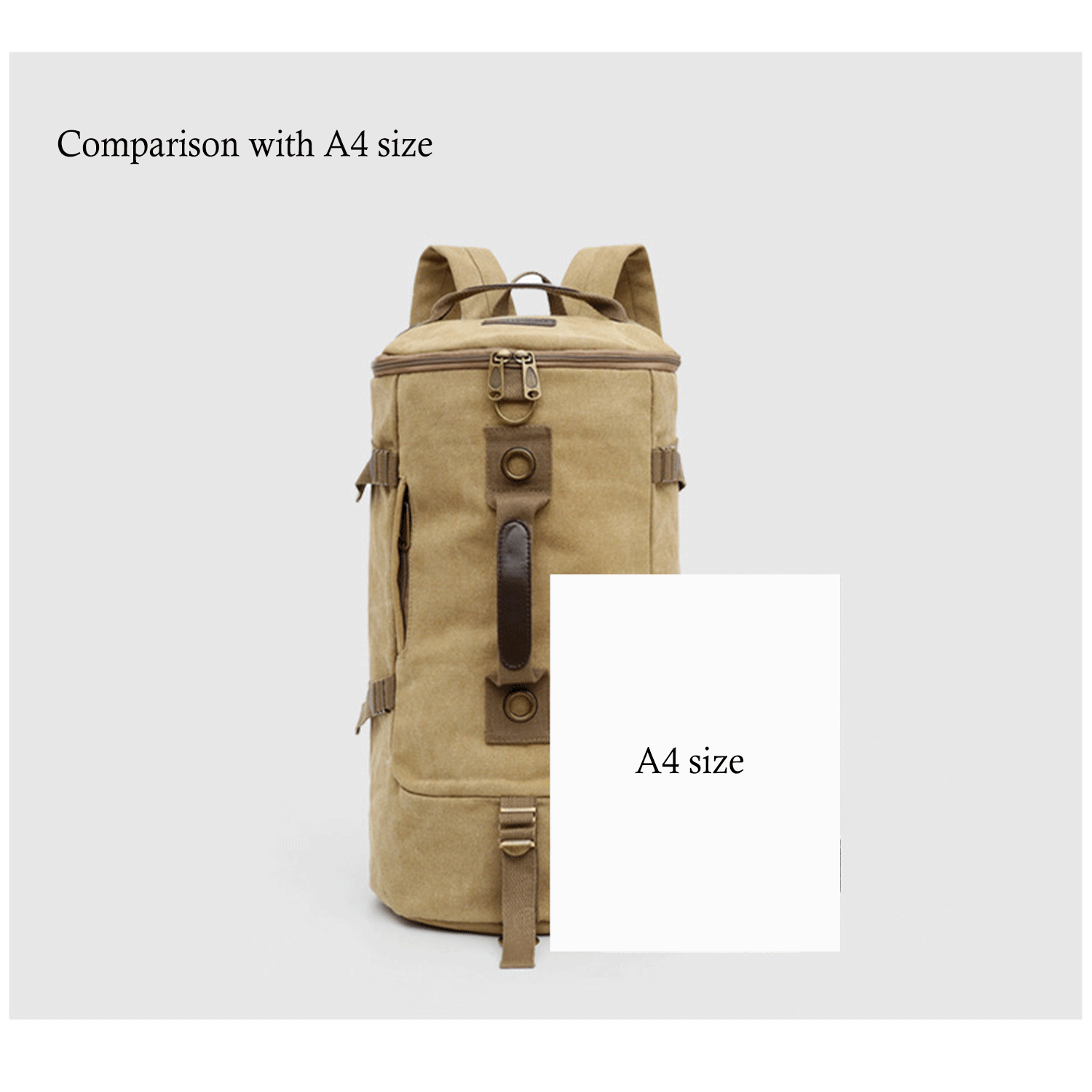 Multi-function Vintage Canvas Portable Backpack Duffel Bag 17