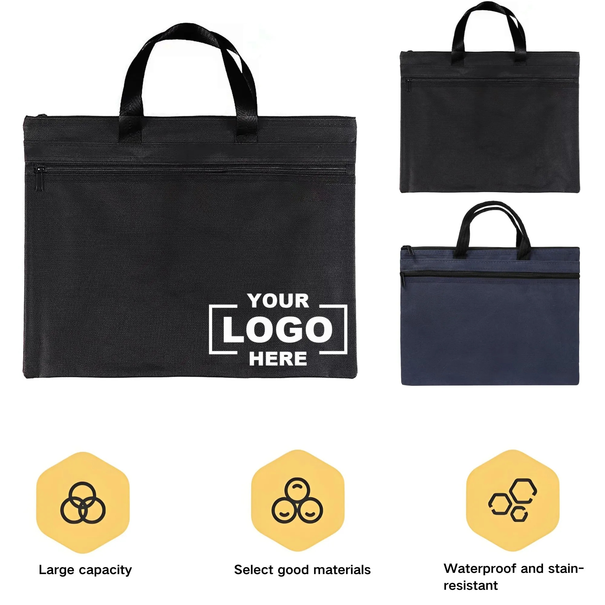 Dual Pocket Waterproof Oxford Cloth Tote File Bag