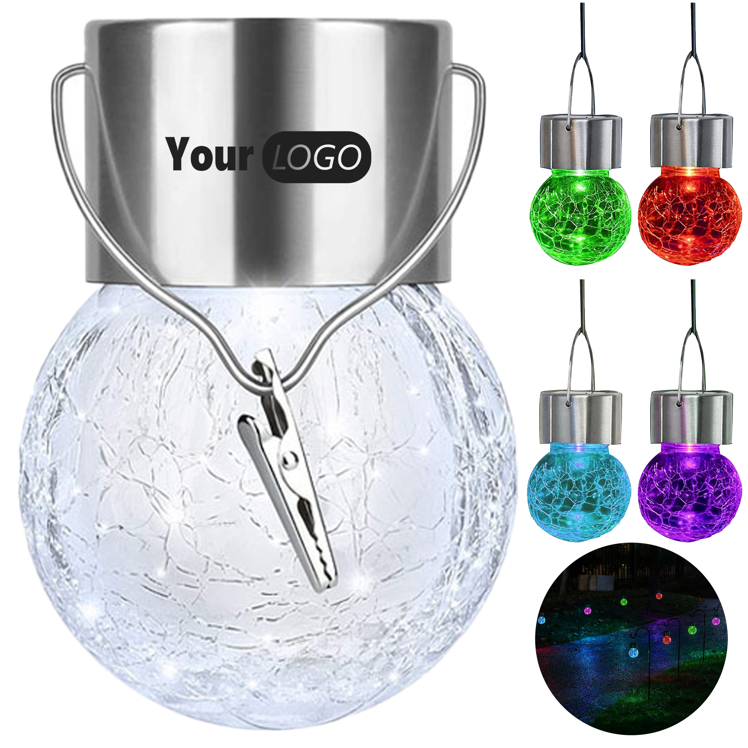 Glass Outdoor Hanging Cracked Ball Light 4