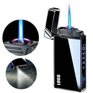 3 In 1 Dual E Arc Jet Lighter With Flashlight 12
