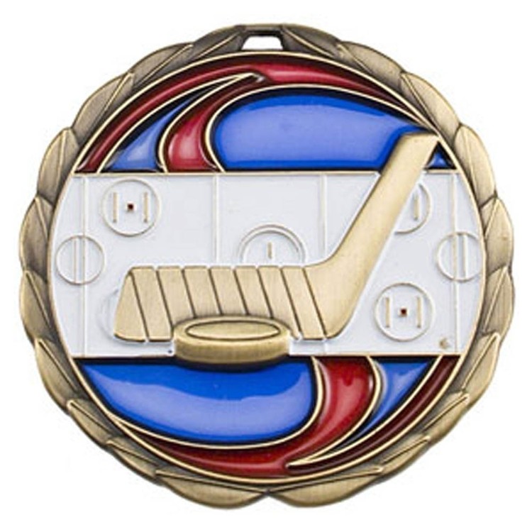 Hockey Color Epoxy Medallion (2-1/2")