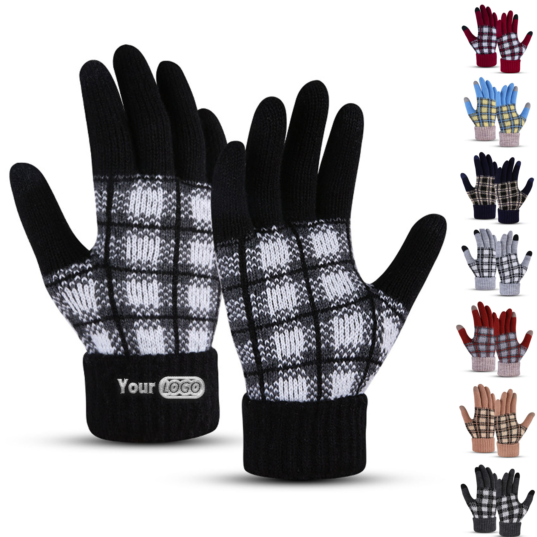 Winter Plaid Fleece-Lined Gloves 10