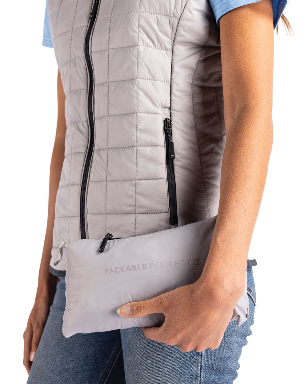 Cutter & Buck Rainier Recycled Insulated Puffer Womens Full Zip Vest 83