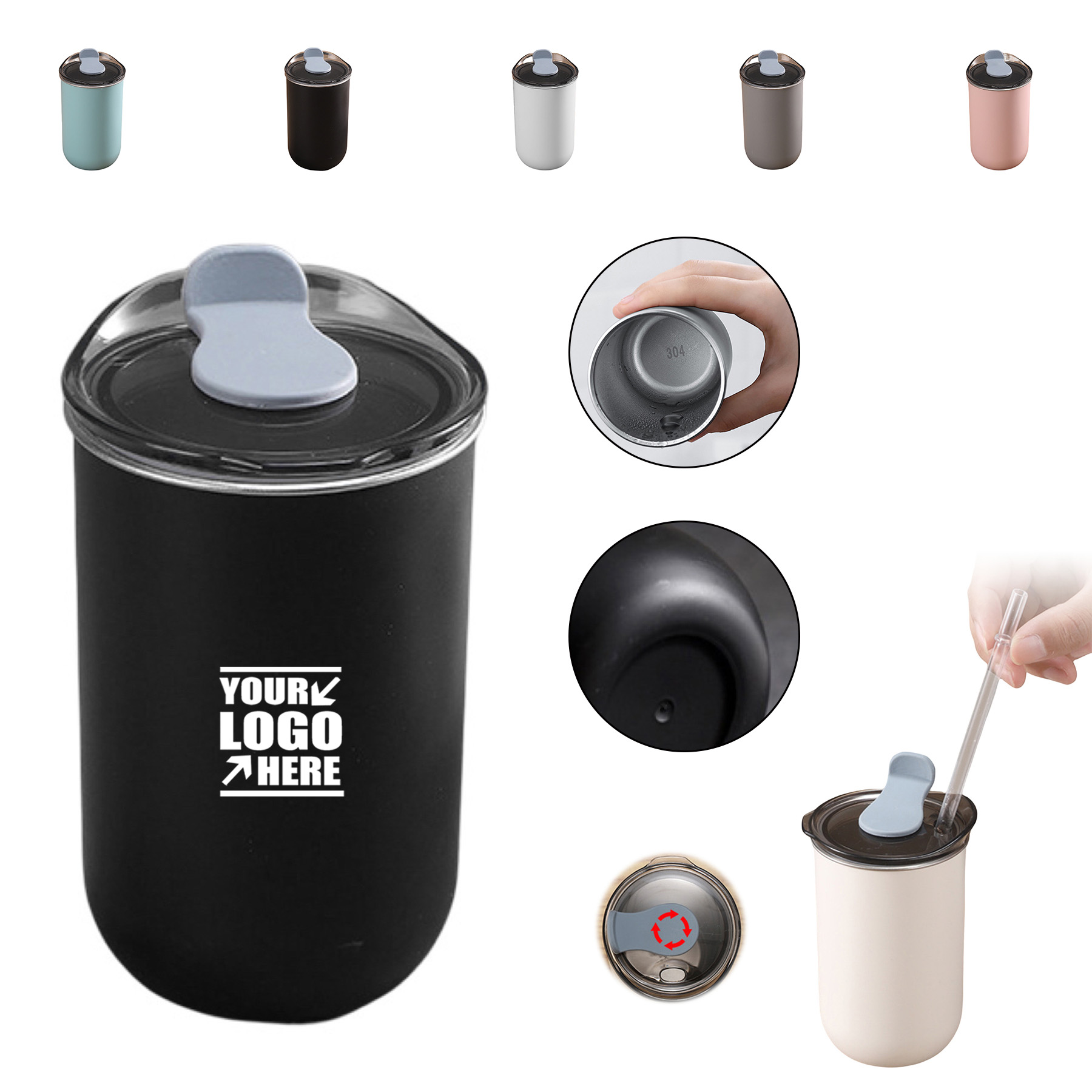 10 OZ Stainless Steel Vacuum Coffee Tumbler 2